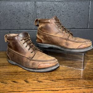 RJ Colt Brown Leather Moc Toe Ankle Boots Men’s Size 11 – Made in Korea